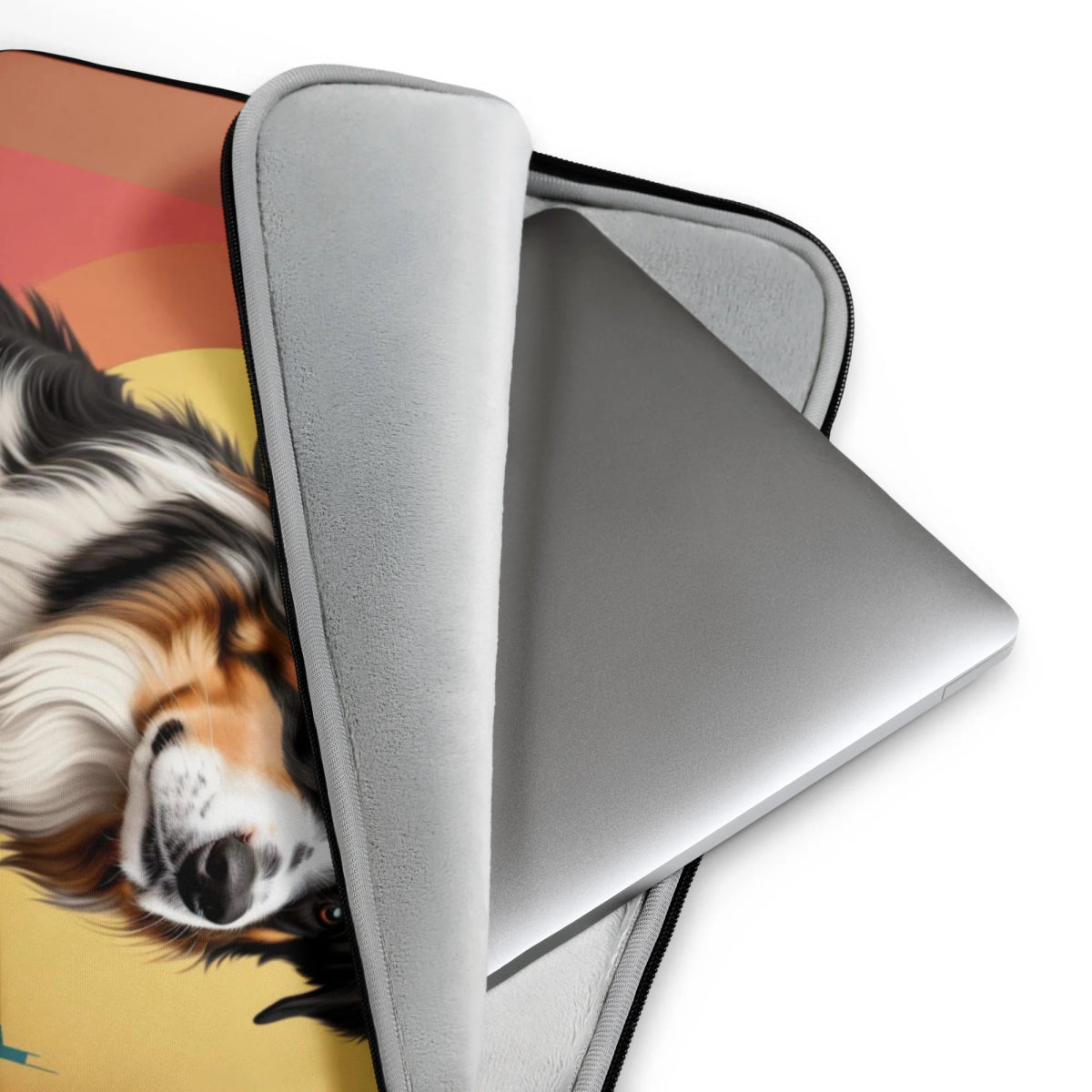 Border Collie in the City Laptop Sleeve - Funny Nikko