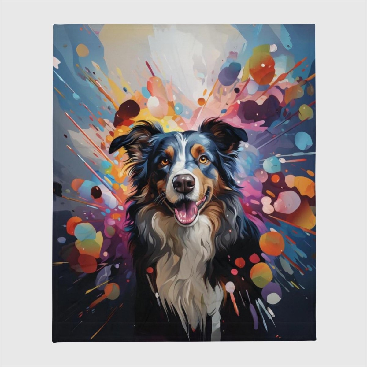 Burst of Border Collie Throw Blanket - Funny Nikko