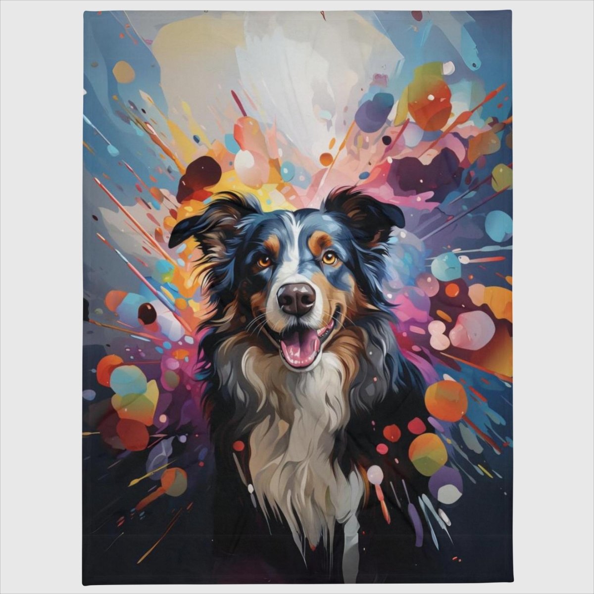 Burst of Border Collie Throw Blanket - Funny Nikko