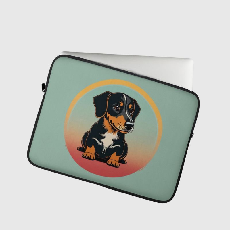 Dachshund Smiling Puppy Laptop Sleeve - Funny Nikko