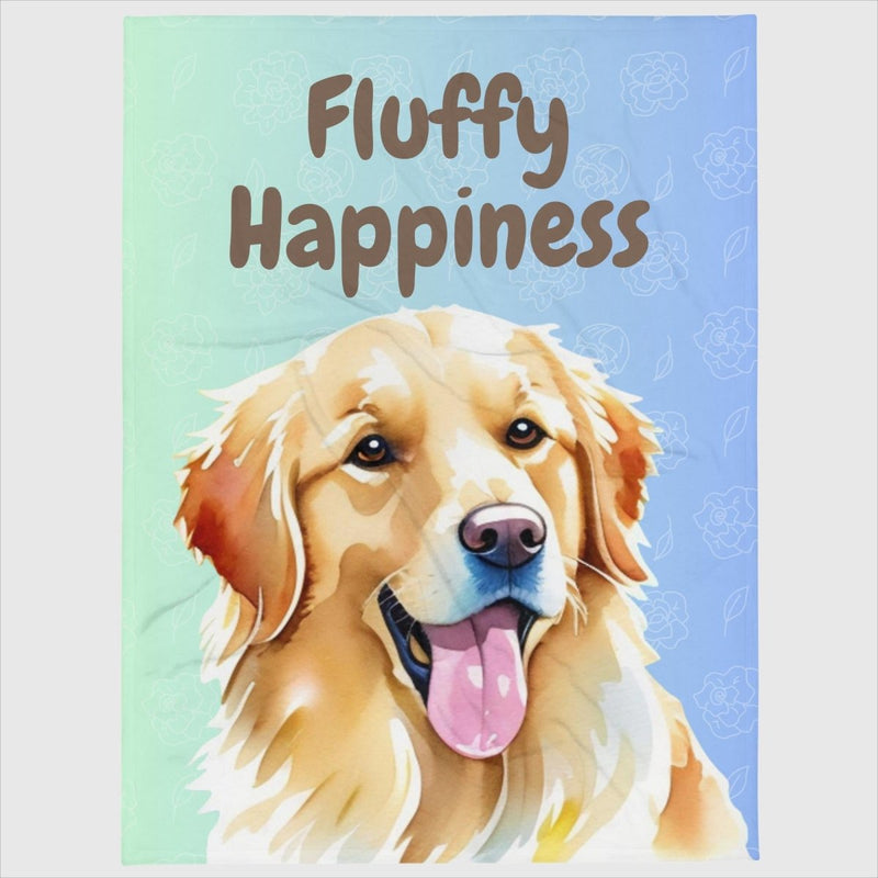 Fluffy Happiness Golden Retriever Throw Blanket - Funny Nikko