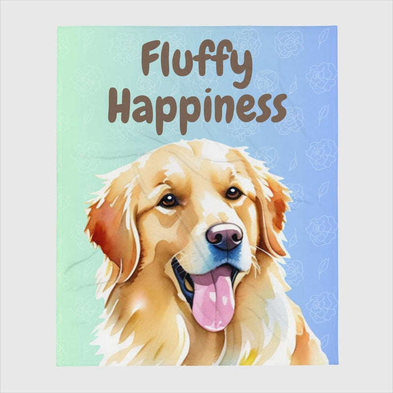Fluffy Happiness Golden Retriever Throw Blanket - Funny Nikko