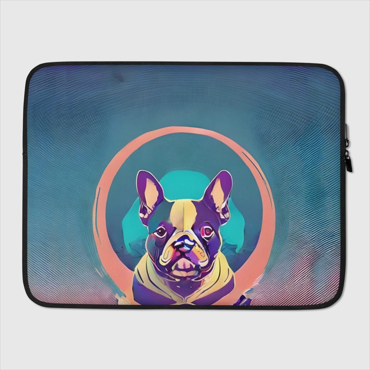 Frenchie in Space Teal Laptop Sleeve - Funny Nikko