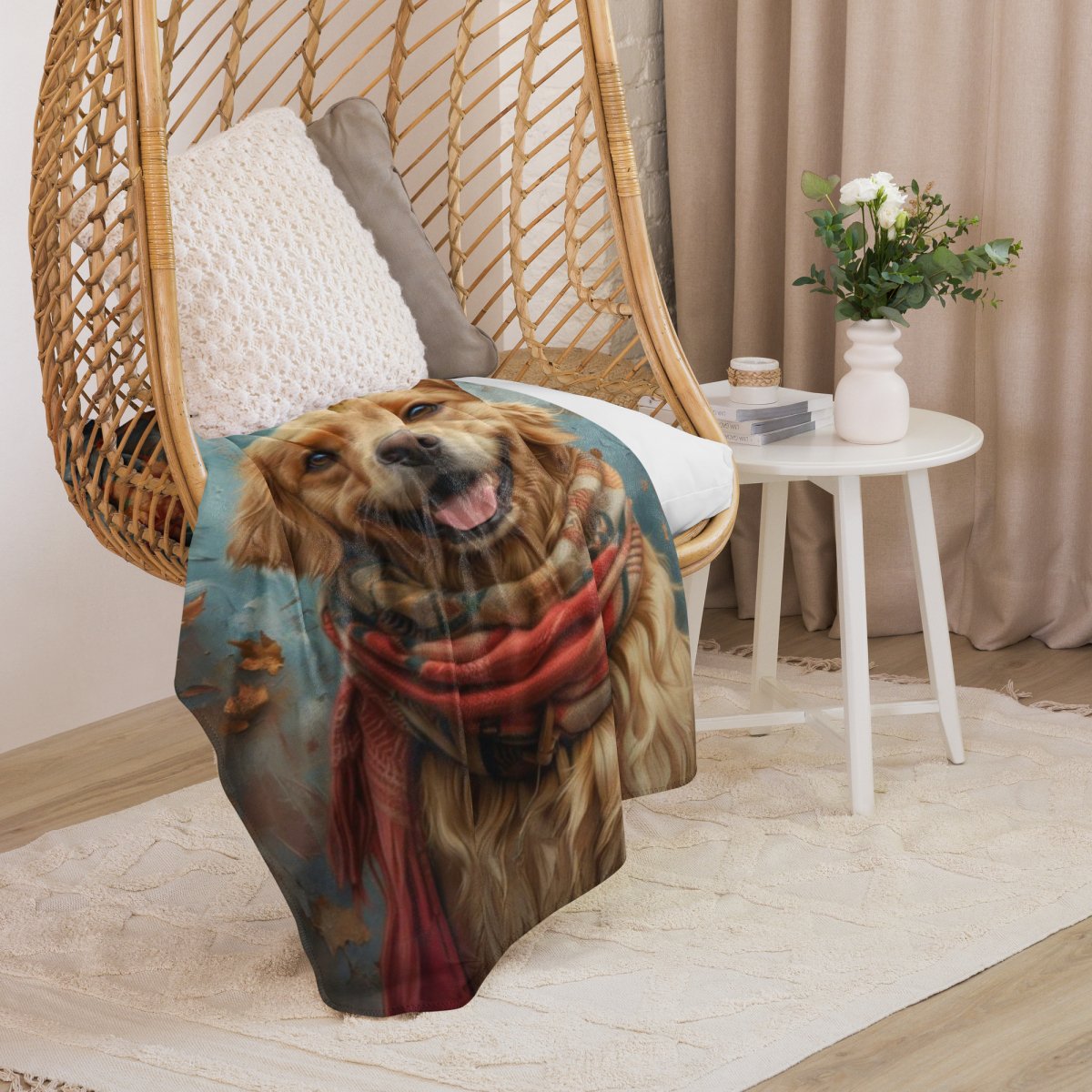 Golden Retriever Autumn Sherpa blanket - Funny Nikko