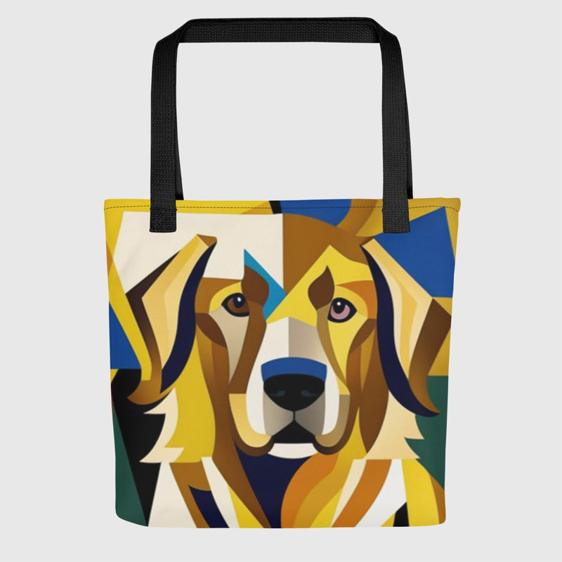 Golden Retriever Cubism Style Tote Bag - Funny Nikko