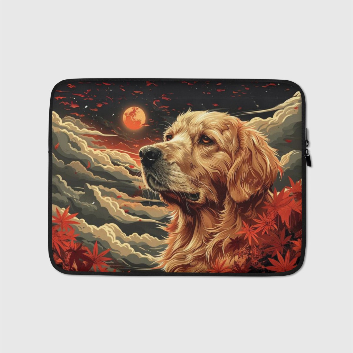 Golden Retriever in Red Laptop Sleeve - Funny Nikko