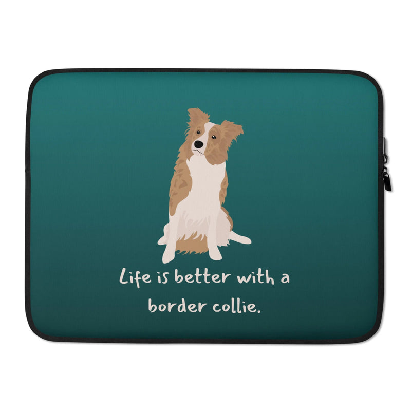 Life with Border Collie Laptop Sleeve - Funny Nikko