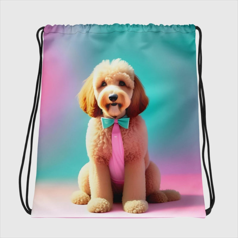 Pink Goldendoodle String Bag - Funny Nikko