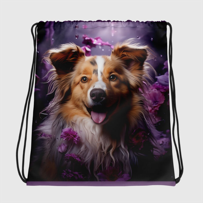 Purple Sheltie String Bag - Funny Nikko