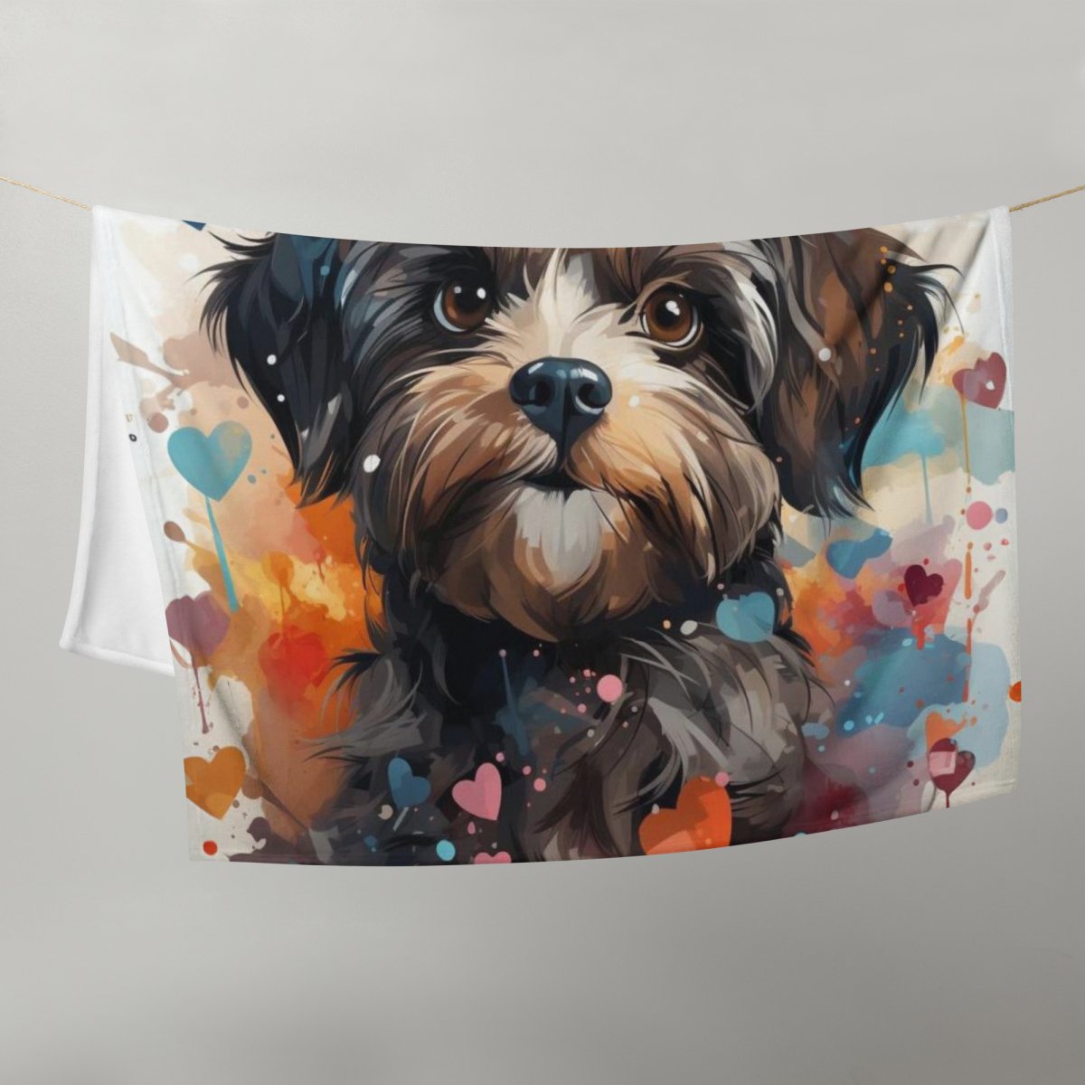 Shih Tzu Love Splashes Throw Blanket - Funny Nikko