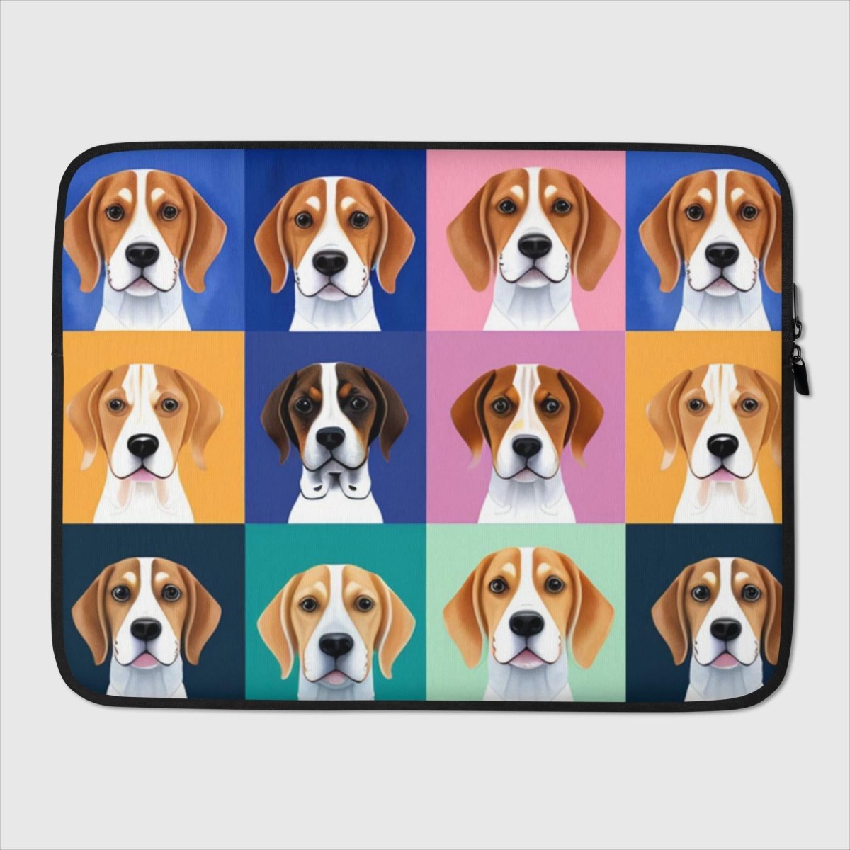 Twelve Beagles Faces Laptop Sleeve - Funny Nikko