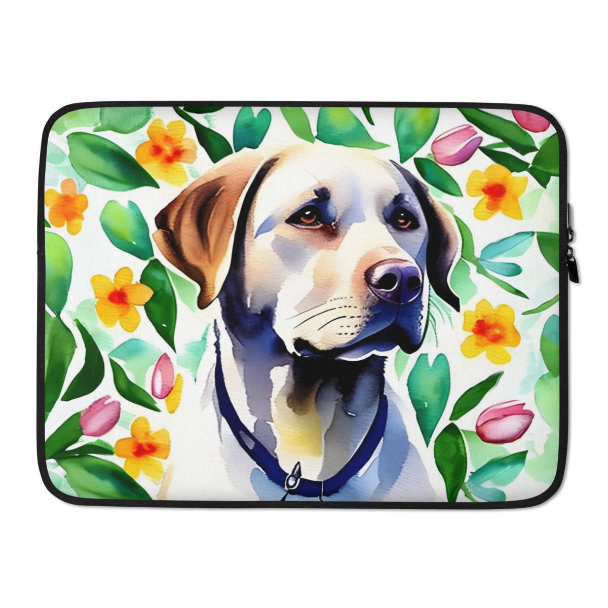 White Labrador Summer Laptop Sleeve - Funny Nikko