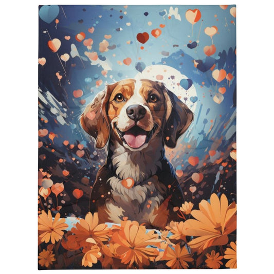 Beagle Burst of Love Throw Blanket - Funny Nikko
