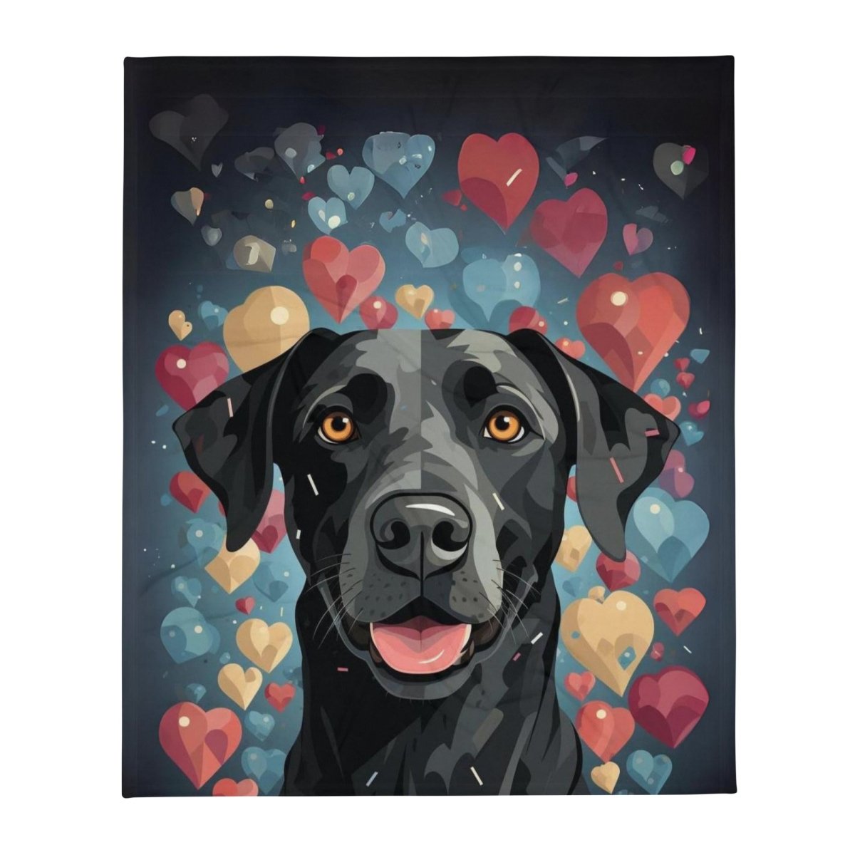 Black Labrador Love Portrait Throw Blanket - Funny Nikko