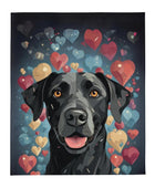 Black Labrador Love Portrait Throw Blanket - Funny Nikko