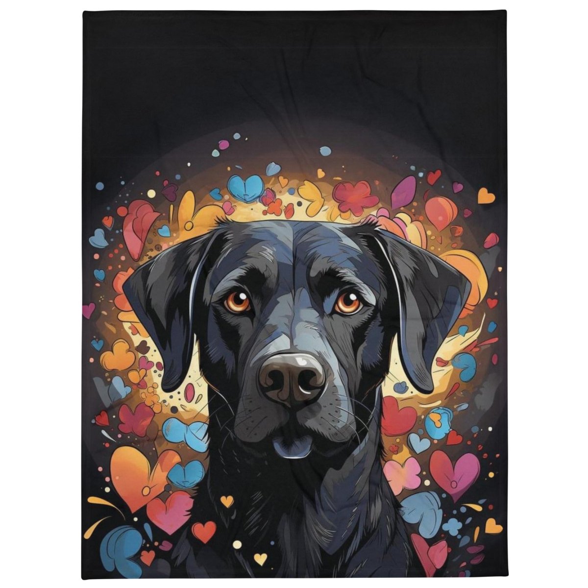 Black Labrador Love Throw Blanket - Funny Nikko