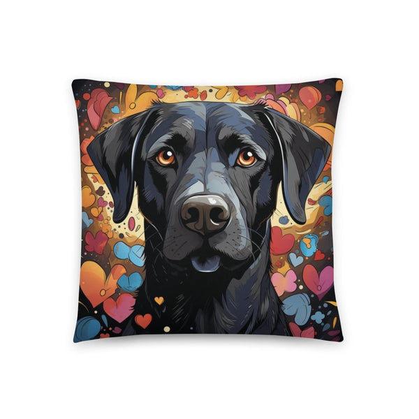 Black Labrador Love Throw Pillow - Funny Nikko