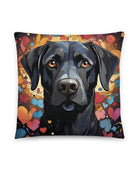 Black Labrador Love Throw Pillow - Funny Nikko