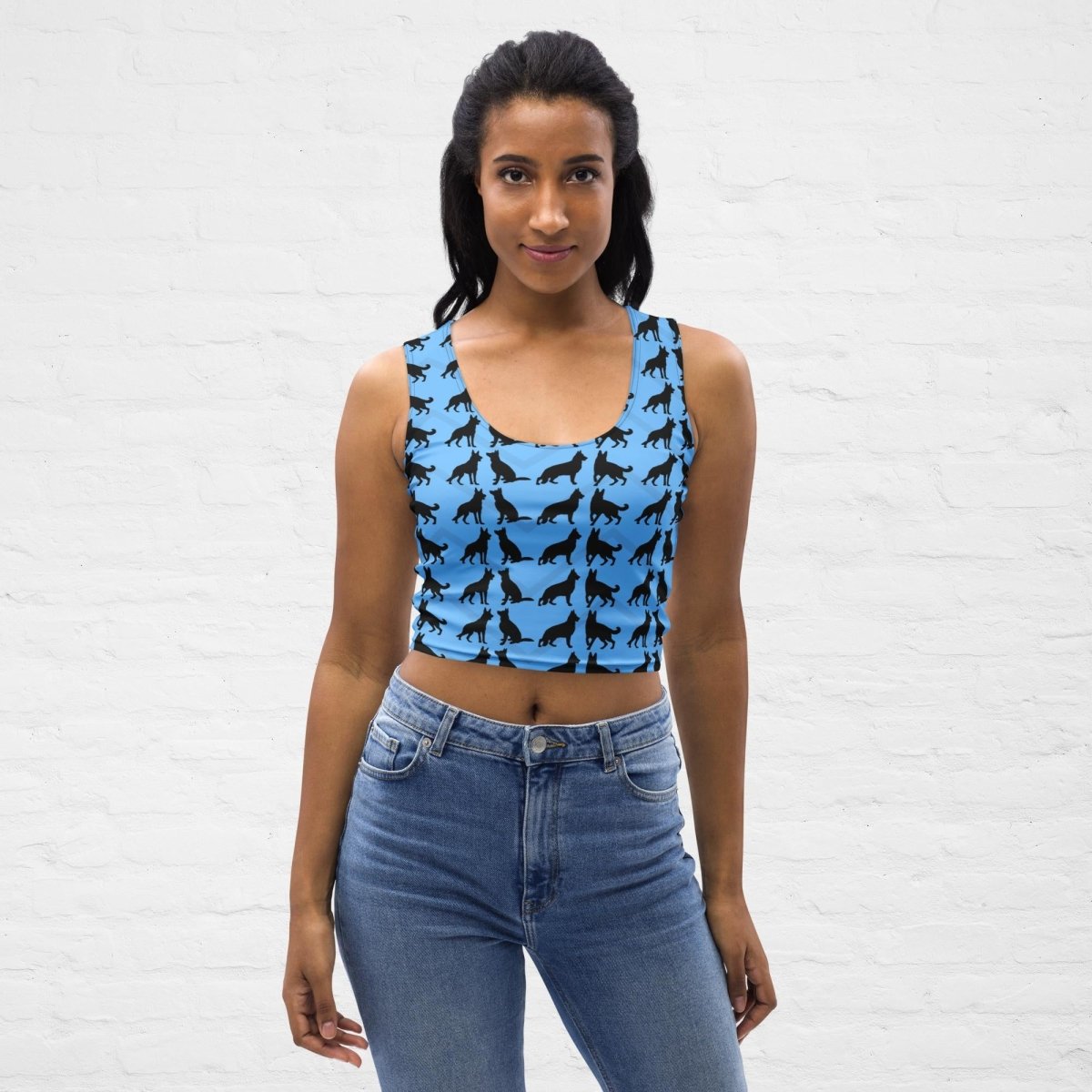 Blue Silhouette Crop Tank - Funny Nikko