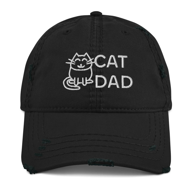 Cat Dad Distressed Hat - Funny Nikko