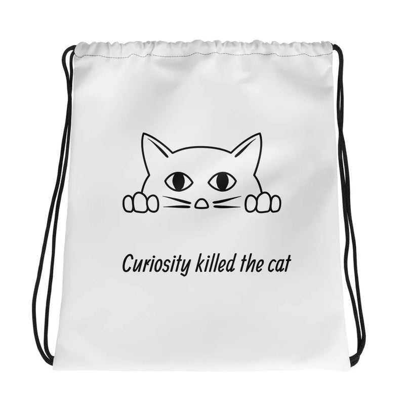 Curiosity Killed the Cat Drawstring Bag - Funny Nikko