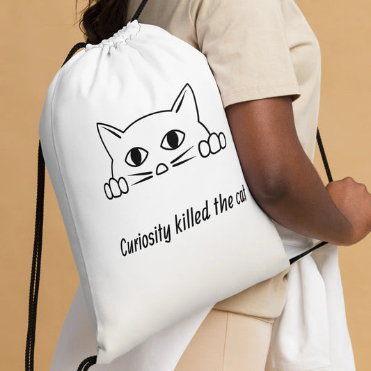 Curiosity Killed the Cat Drawstring Bag - Funny Nikko