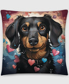 Doxie Love Cozy Throw Pillow - Funny Nikko