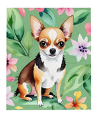 Floral Chihuahua Throw Blanket - Green - Funny Nikko