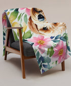 Floral Goldendoodle Throw Blanket - Funny Nikko