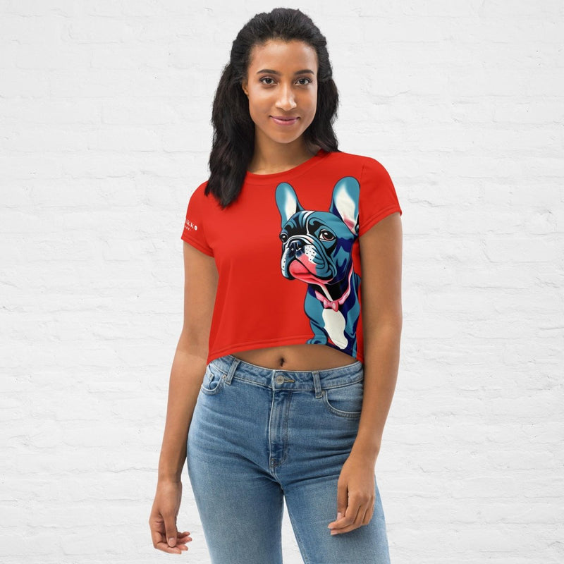 Frenchie in Red Crop Top - Funny Nikko