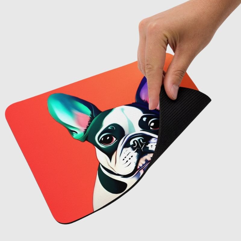 Frenchie in Red Mouse Pad - Funny Nikko