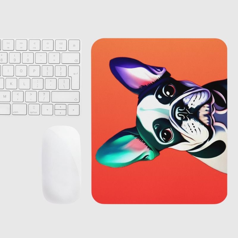 Frenchie in Red Mouse Pad - Funny Nikko