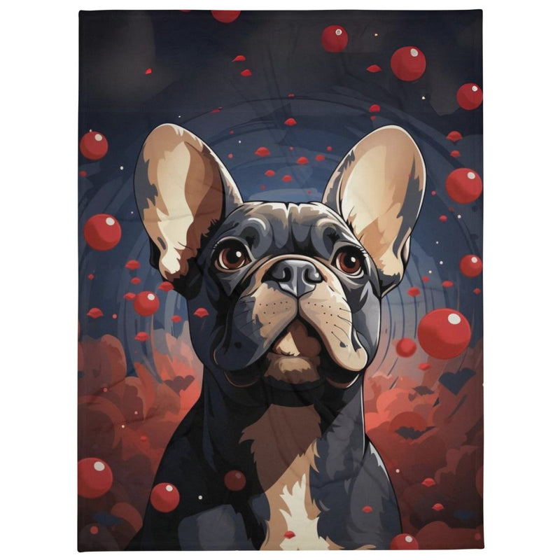 Frenchie Love in Space Throw Blanket - Funny Nikko