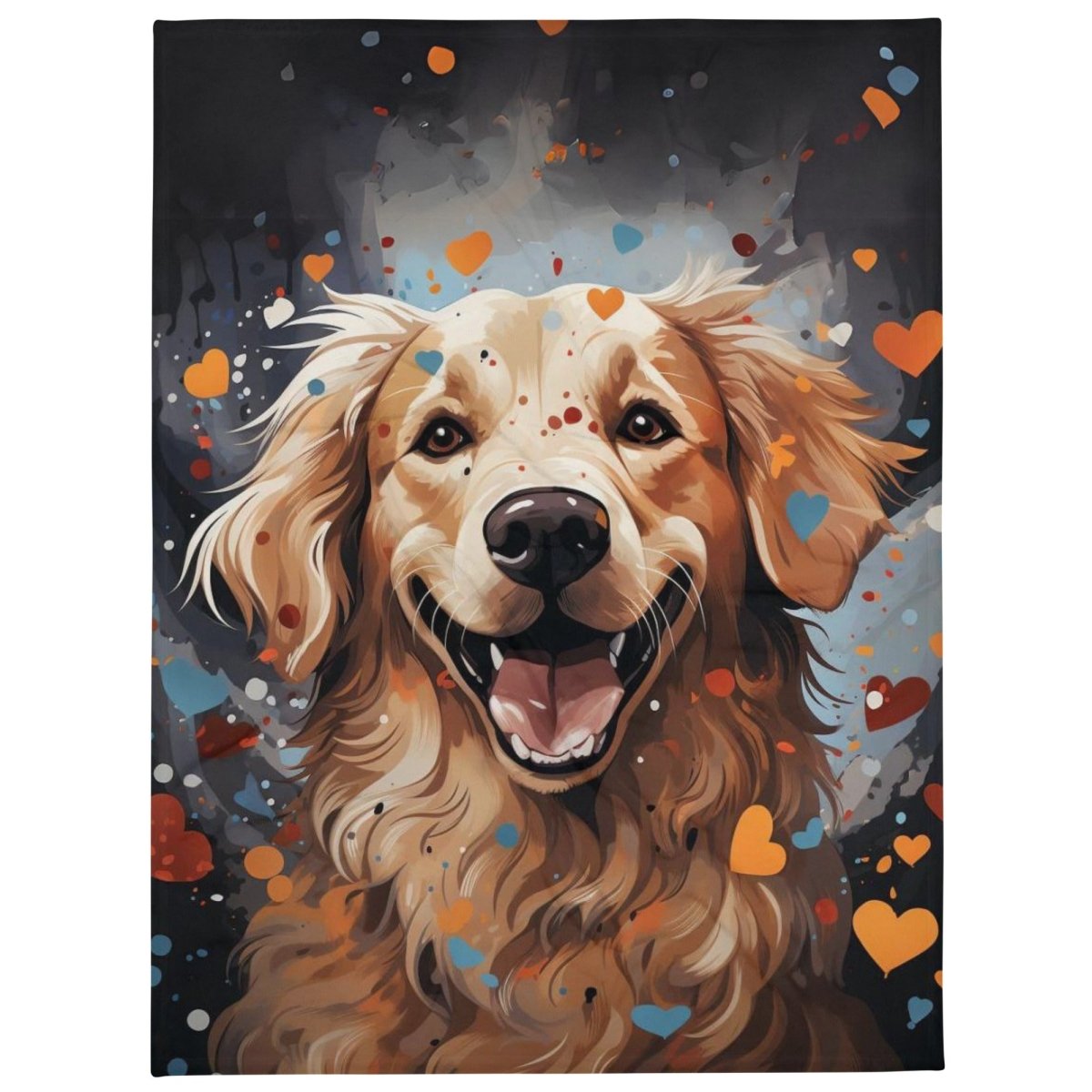 Golden Burst of Love Throw Blanket - Funny Nikko