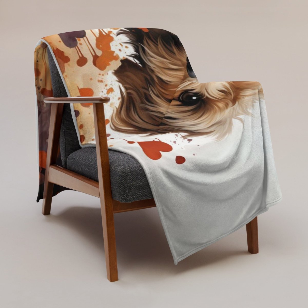 Goldendoodle Portrait Throw Blanket - Funny Nikko