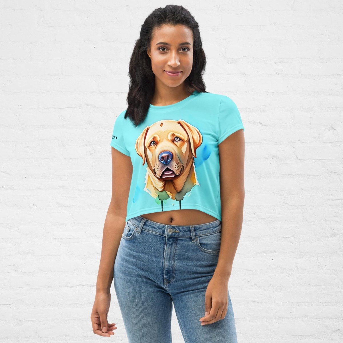 Lab in Turquoise Crop Top - Funny Nikko