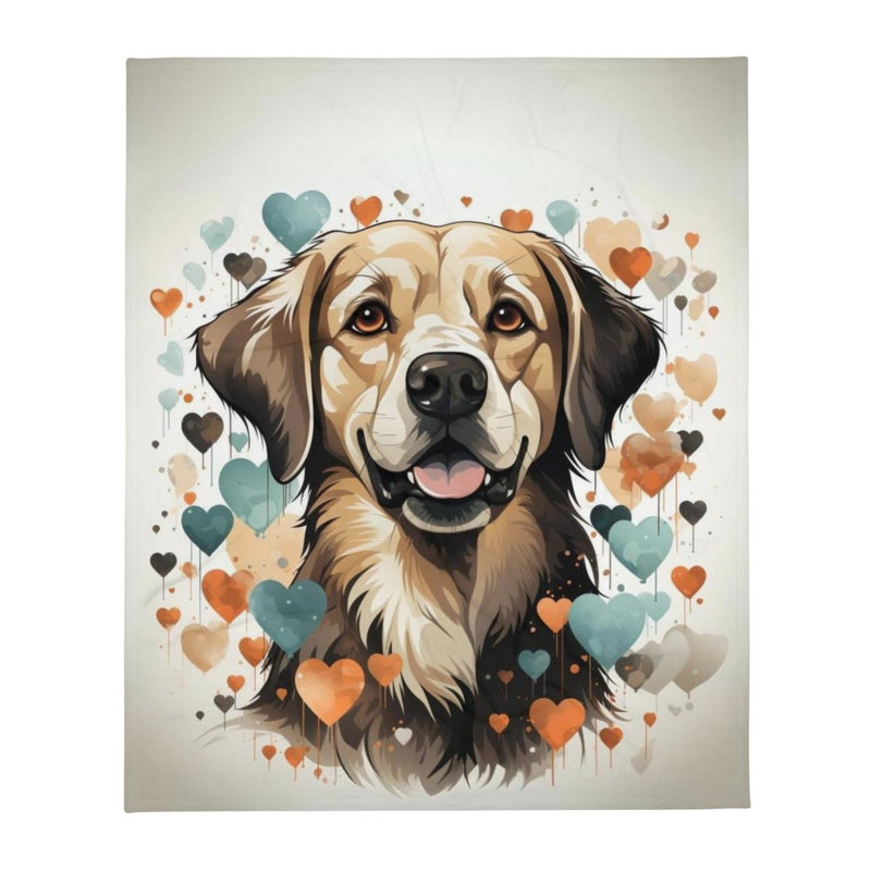 Labrador Love Portrait Throw Blanket - Funny Nikko