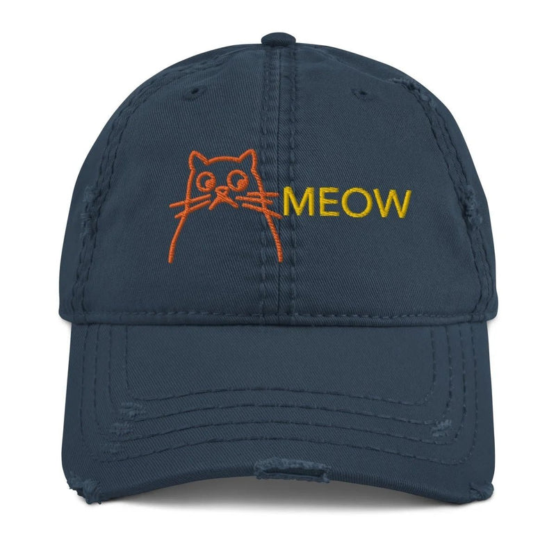 Meow Dad Distressed Hat - Funny Nikko