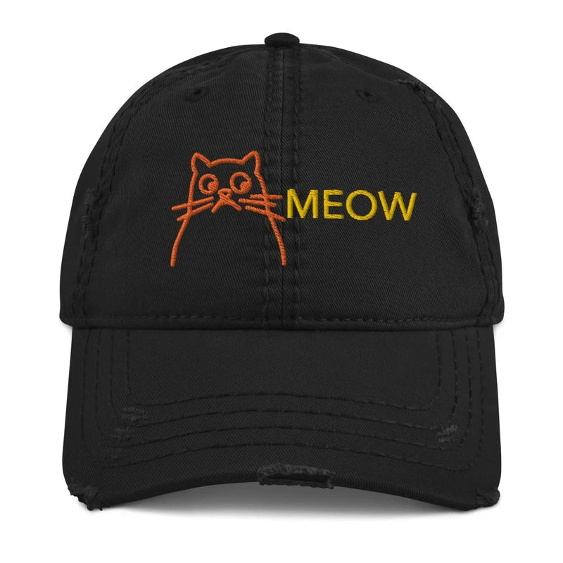 Meow Dad Distressed Hat - Funny Nikko