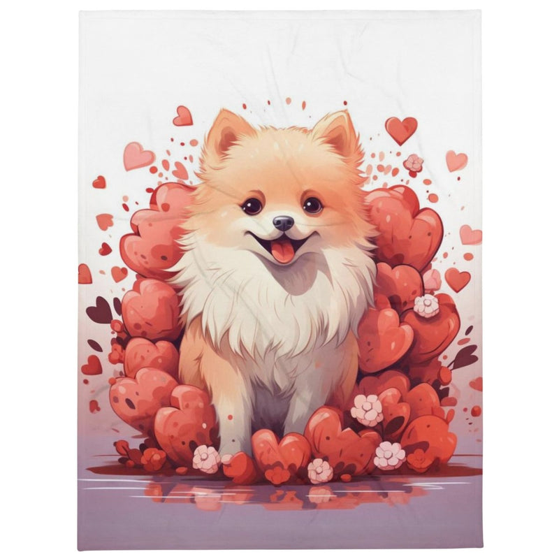 Pomeranian Heart Throw Blanket - Funny Nikko