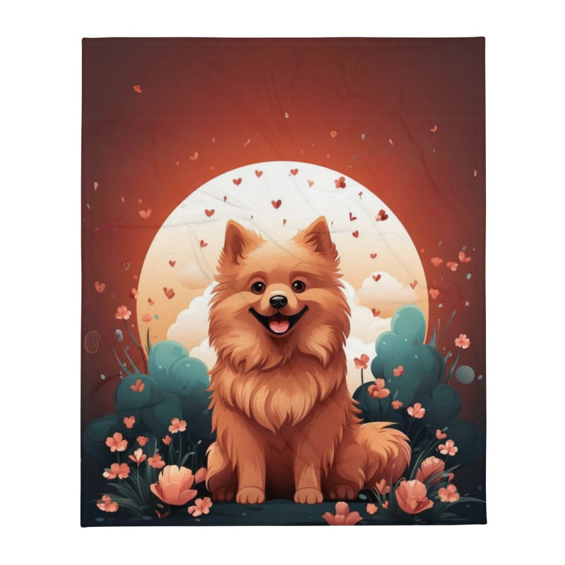 Pomeranian Moon Throw Blanket - Funny Nikko
