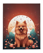Pomeranian Moon Throw Blanket - Funny Nikko