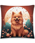 Pomeranian Moon Throw Pillow - Funny Nikko