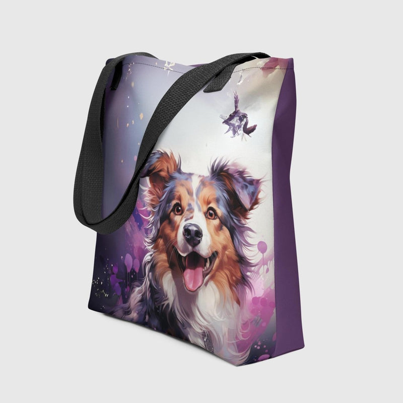Purple Sheltie Tote Bag - Funny Nikko