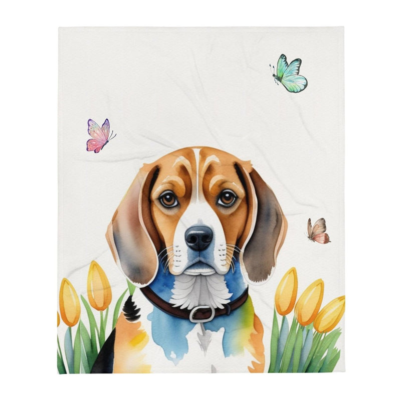 Romantic Beagle Throw Blanket - Funny Nikko