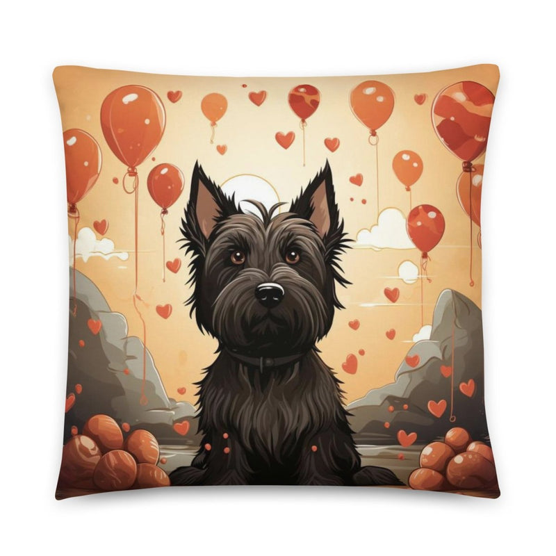 Scottie Love Balloons Throw Pillow - Funny Nikko