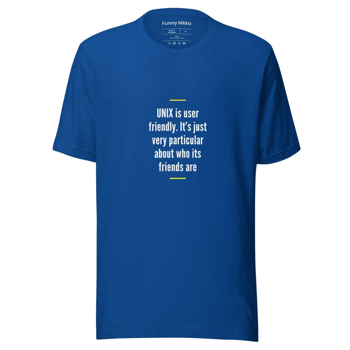 UNIX is User-Friendly Staple T-Shirt - Funny Nikko