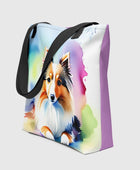 Watercolor Sheltie Tote Bag - Funny Nikko